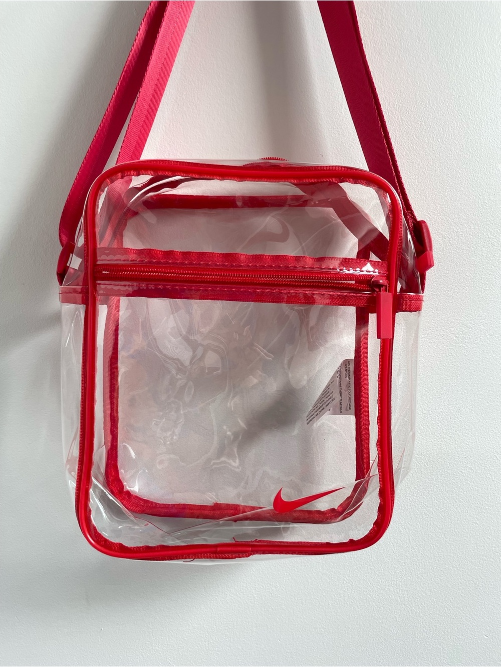 Nike Clear Crossbody Bag with Red Trim